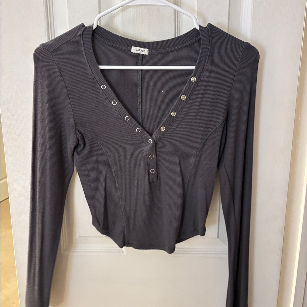 Garage Charcoal Long Sleeve Top